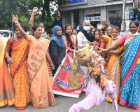 NFIW burnt the effigy of Rapists protesting against the frequent Rapes on Women and  Girl Childs 