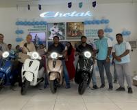 Siddi Vinayaka Bajaj Launches Chetak 3501 & 3502 at Begumpet Showroom