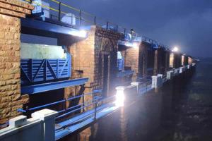 Two gates of Himayat Sagar lifted